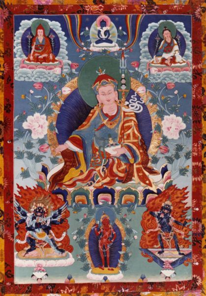 File:Gonpo Tseten Rinpoche Thangka of Padmasambhava Lonchenpa Jigme Lingpa.jpg
